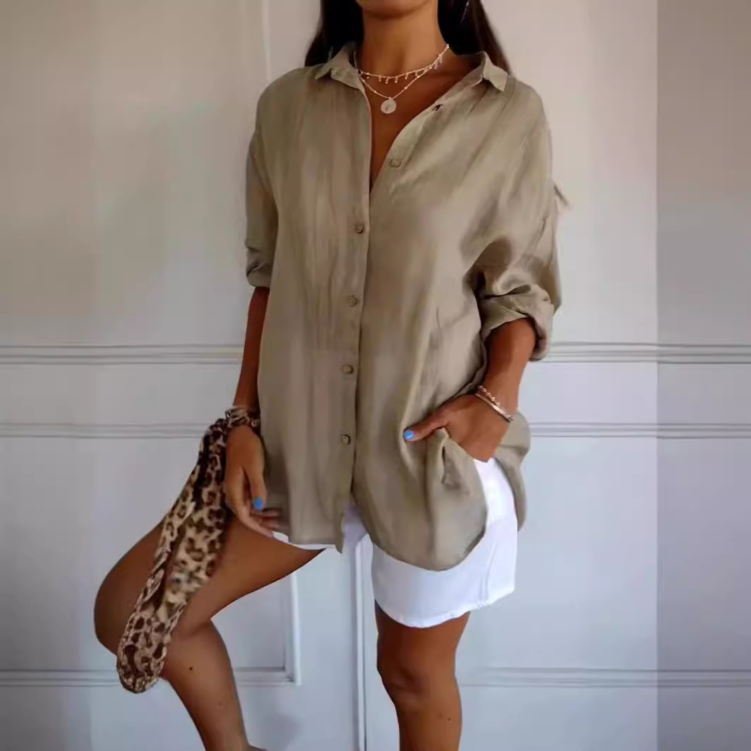 Lovisa™ | Lätt och lös skjorta med lång ärm och elegant krage
